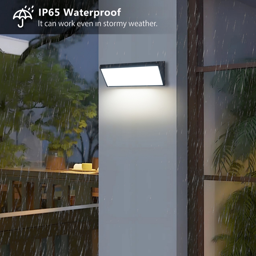 Brilagi - LED външно стенно осветително тяло TRIANGLE LED/42W/230V 3000/4000/6500K 45 cm черно IP65