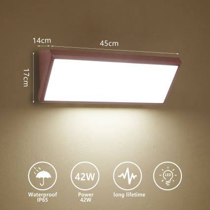 Brilagi - LED външно стенно осветително тяло TRIANGLE LED/42W/230V 3000/4000/6500K 45 cm кафяво IP65