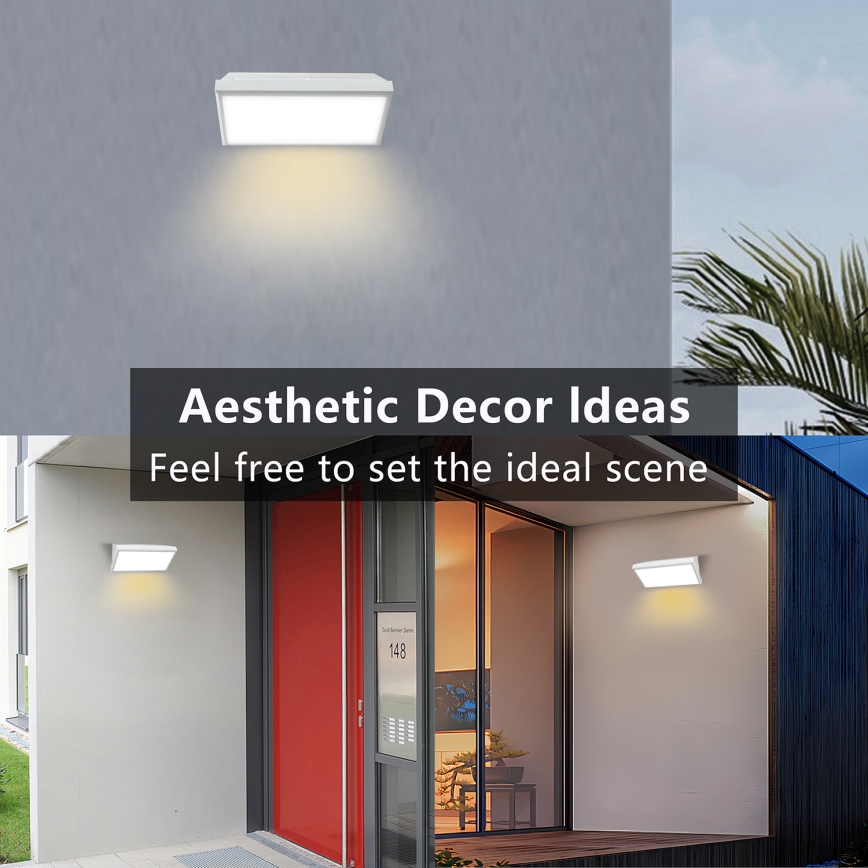 Brilagi - LED външно стенна лампа с сензор TRIANGLE LED/20W/230V бяла IP65