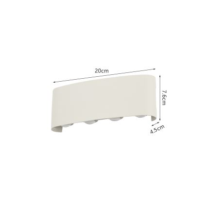 Brilagi - LED външно стеново осветително тяло FLAREBOX LED/8W/230V бяло IP65