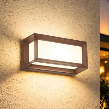 Brilagi - LED външно стеново осветително тяло със сензор PARKER LED/12W/230V кафяво IP44