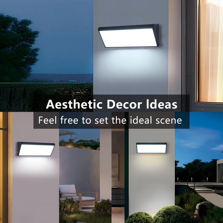 Brilagi - LED външно стенно осветително тяло със сензор за движение TRIANGLE LED/42W/230V черно IP65