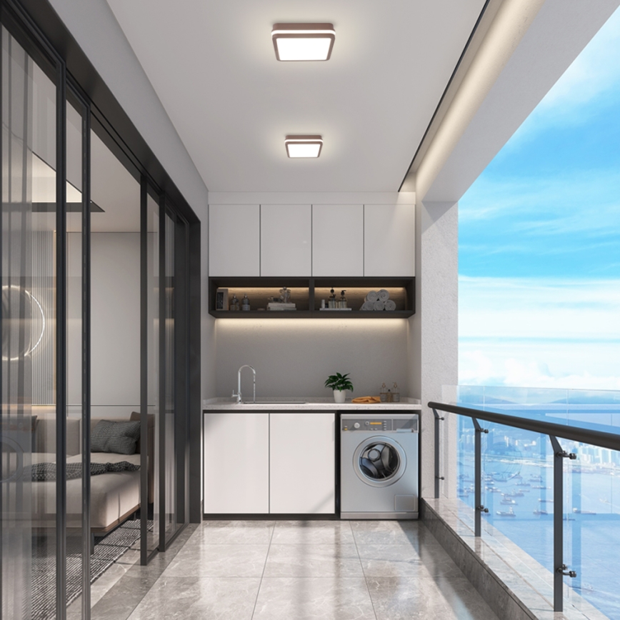 Brilagi - LED външно таванно осветително тяло BENE, LED/18W/230V, 21,5 x 21,5 см, кафяво, IP54