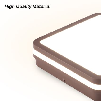 Brilagi - LED външно таванно осветително тяло BENE LED/24W/230V 26x26 cm кафяво IP54