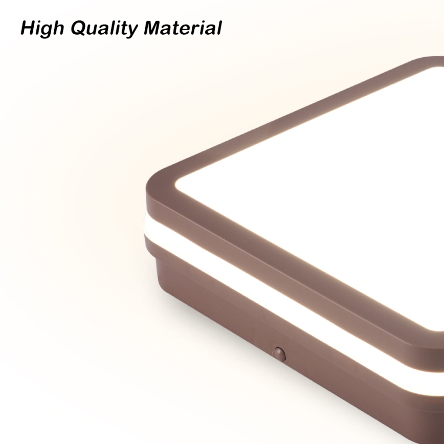 Brilagi - LED външно таванно осветително тяло BENE LED/24W/230V 26x26 cm кафяво IP54