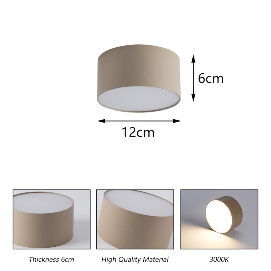 BRILAGI - LED външно таванно осветително тяло FORIS LED/14W/230V Ø 12 см бежово IP44
