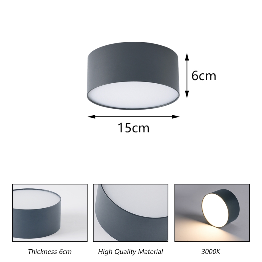 BRILAGI - LED Външно таванно осветително тяло FORIS LED/20W/230V Ø 15 см антрацит IP44