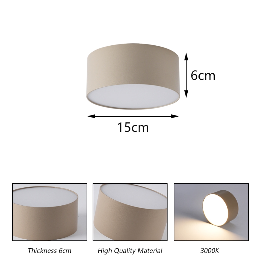 BRILAGI - LED външно таванно осветително тяло FORIS LED/20W/230V Ø 15 cm бежово IP44