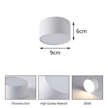 BRILAGI - LED външно таванно осветително тяло FORIS LED/9W/230V Ø 9 см бяло IP44