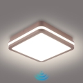 Brilagi - LED външно таванно осветително тяло със сензор BENE LED/18W/230V 21,5x21,5 cm кафяво IP54