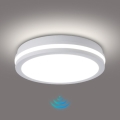 Brilagi - LED външно таванно осветително тяло със сензор BENE LED/24W/230V Ø 26 см бяло IP54