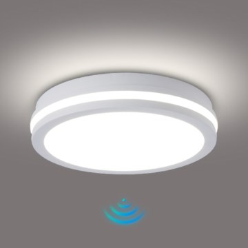 Brilagi - LED външно таванно осветително тяло със сензор BENE LED/24W/230V Ø 26 см бяло IP54