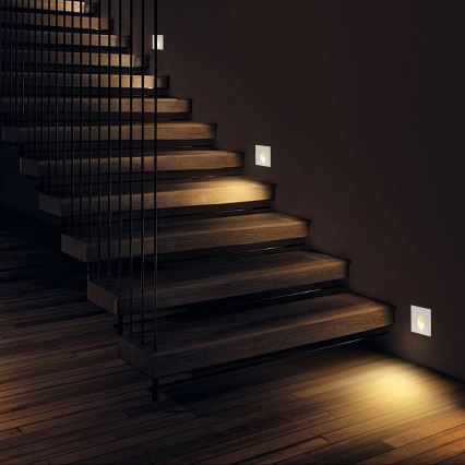 Brilagi - LED Външно вградено осветително тяло STAIRDOT LED/2W/230V бяло IP65 квадратно