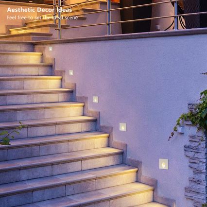 Brilagi - LED Външно вградено осветително тяло STAIRDOT LED/2W/230V бяло IP65 квадратно