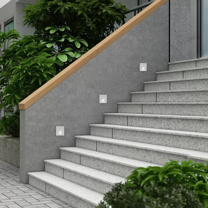 Brilagi - LED Външно вградено осветително тяло STAIRDOT LED/2W/230V бяло IP65 квадратно