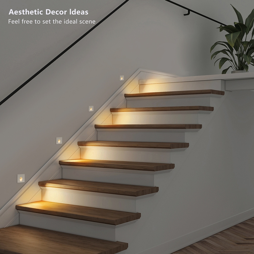 Brilagi - LED Външно вградено осветително тяло STAIRDOT LED/2W/230V бяло IP65 квадратно