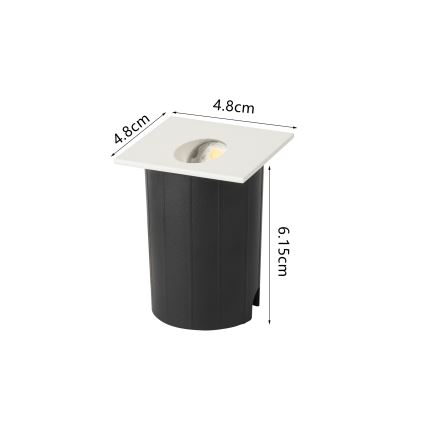 Brilagi - LED Външно вградено осветително тяло STAIRDOT LED/2W/230V бяло IP65 квадратно