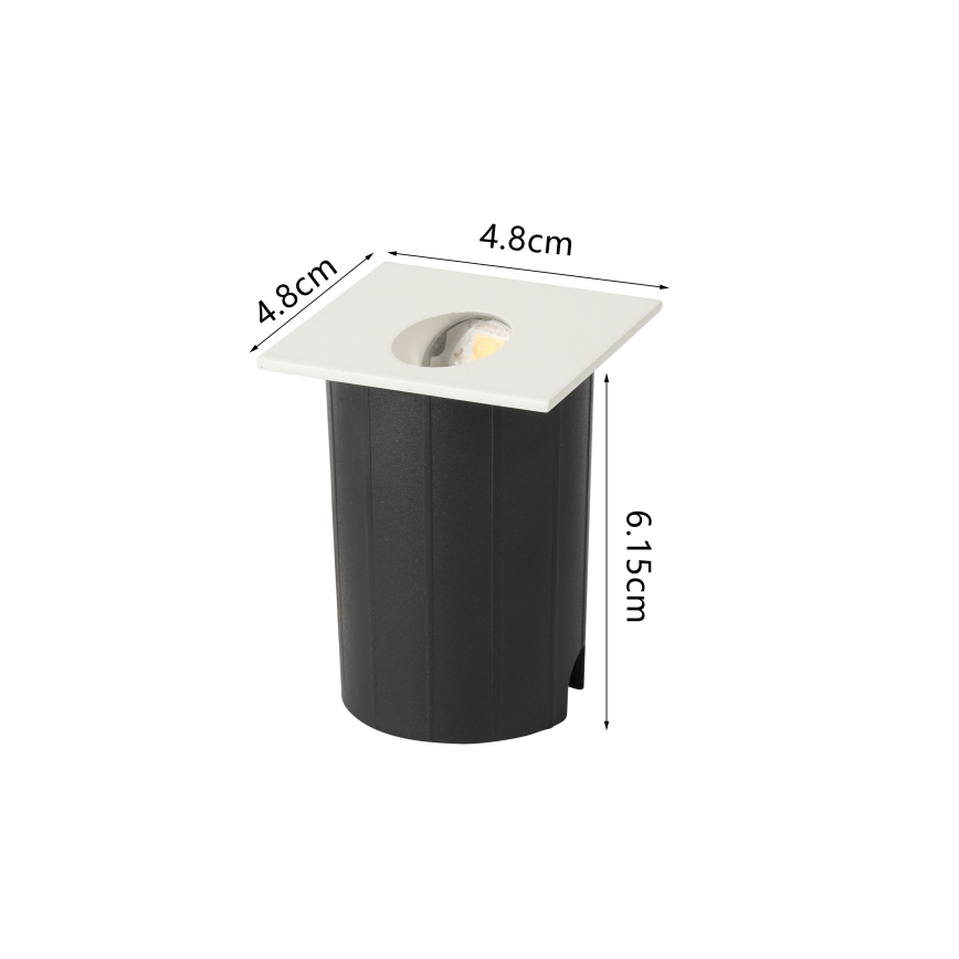 Brilagi - LED Външно вградено осветително тяло STAIRDOT LED/2W/230V бяло IP65 квадратно