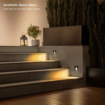 Brilagi - LED външно вградено осветително тяло STAIRDOT LED/2W/230V черно IP65 квадратно