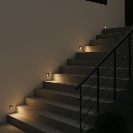 Brilagi - LED външно вградено осветително тяло STAIRDOT LED/2W/230V черно IP65 квадратно