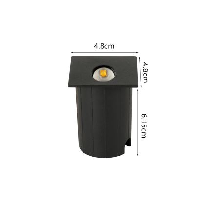 Brilagi - LED външно вградено осветително тяло STAIRDOT LED/2W/230V черно IP65 квадратно