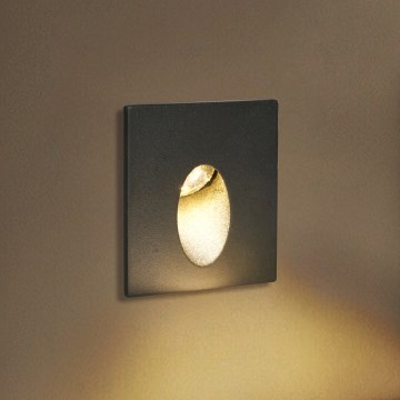 Brilagi - LED външно вградено осветително тяло STAIRDOT LED/2W/230V черно IP65 квадратно