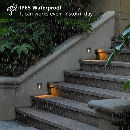 Brilagi - LED външно вградено осветително тяло STAIRDOT LED/2W/230V черно IP65 квадратно