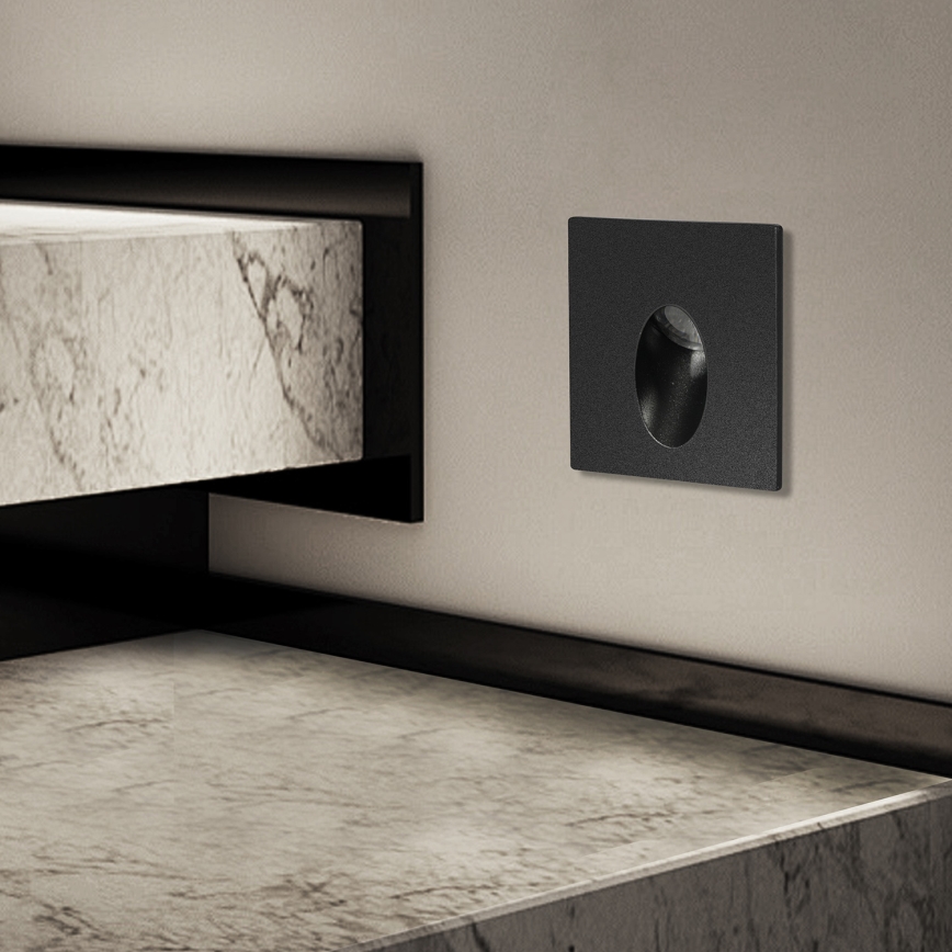 Brilagi - LED външно вградено осветително тяло STAIRDOT LED/2W/230V черно IP65 квадратно