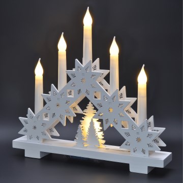 BRILAGI - LED Коледен свещник 5xLED/2xAA бял