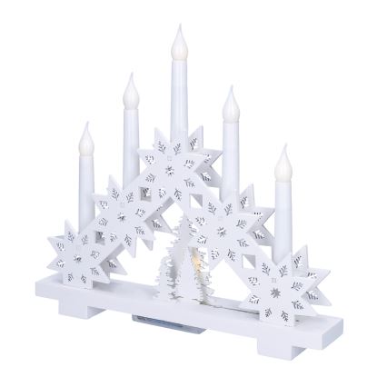 BRILAGI - LED Коледен свещник 5xLED/2xAA бял
