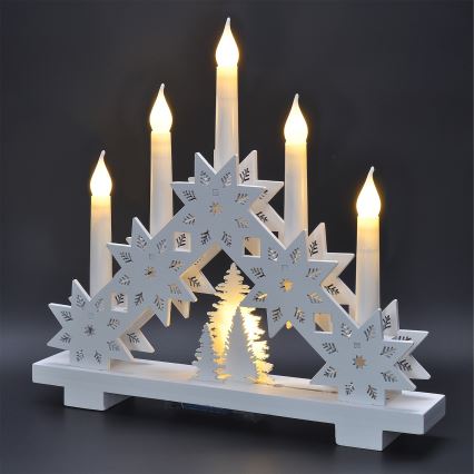Brilagi - LED коледен свещник 5xLED/2xAA