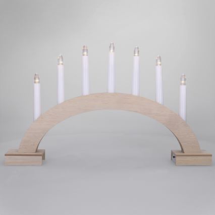 BRILAGI - LED Коледен свещник 7xLED/2xAA бежов/бял