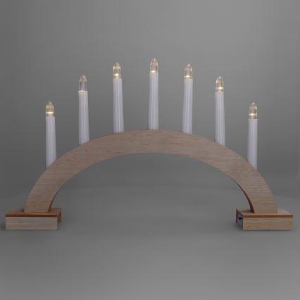 BRILAGI - LED Коледен свещник 7xLED/2xAA бежов/бял