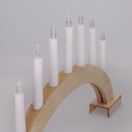 BRILAGI - LED Коледен свещник 7xLED/2xAA бежов/бял