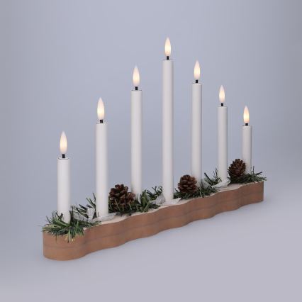 BRILAGI - LED коледен свещник 7xLED/2xAA бежов/бял