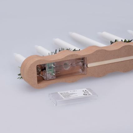 BRILAGI - LED коледен свещник 7xLED/2xAA бежов/бял