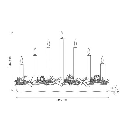 BRILAGI - LED Коледен свещник 7xLED/2xAA черен