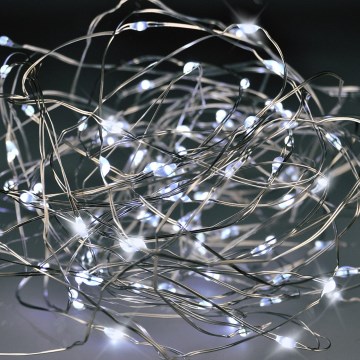 Brilagi - LED Коледна гирлянда 100xLED/3xAA 10m студено бяло