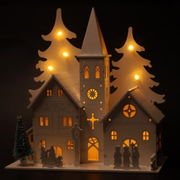 Brilagi - LED коледна украса LED/2xAA църквичка