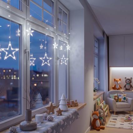 BRILAGI - LED Коледна завеса 77xLED/3xAA/USB 1,8м студено бял