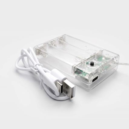 BRILAGI - LED Коледна завеса 77xLED/3xAA/USB 1,8м студено бял