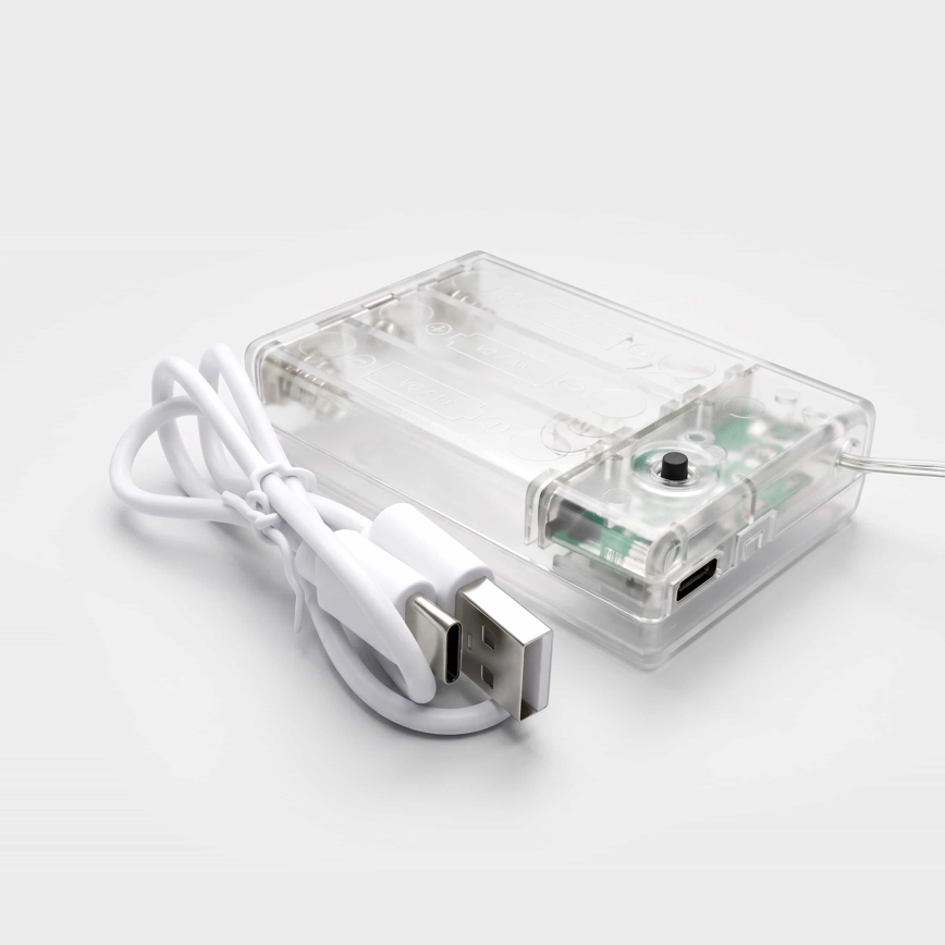 BRILAGI - LED Коледна завеса 77xLED/3xAA/USB 1,8м студено бял
