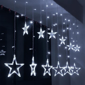 Brilagi - LED Коледна завеса 77xLED/3xAA/USB 1,8м студено бяла