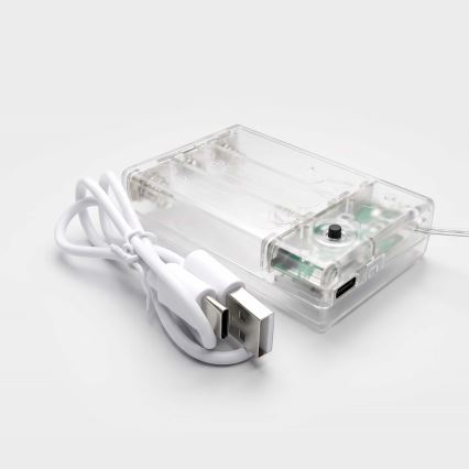 BRILAGI - LED Коледна завеса 77xLED/3xAA/USB 1,8м топло бял