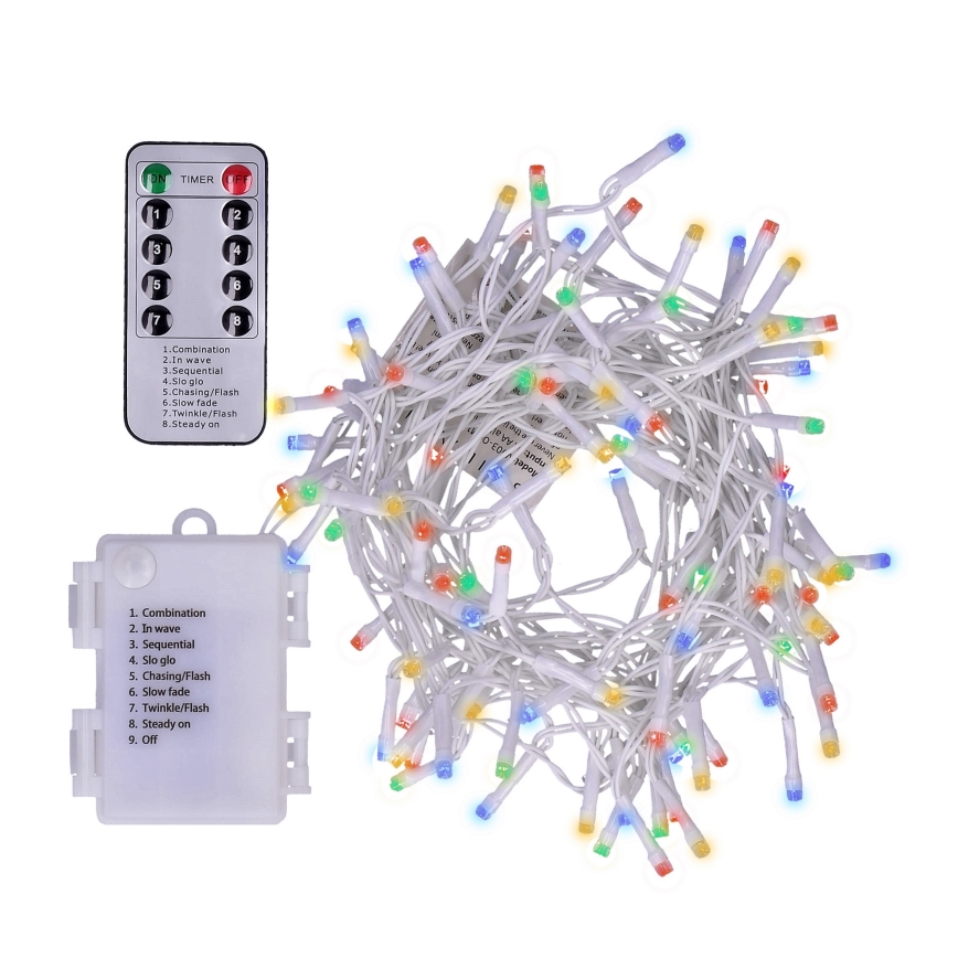 Brilagi - LED Коледни екстериорни лампички 120xLED/8 функции/3xAA 9,5м IP44 многоцветни + дистанционно
