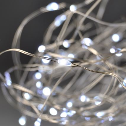 Brilagi - LED Коледни лампички 100xLED/3xAA 10m студено бяло