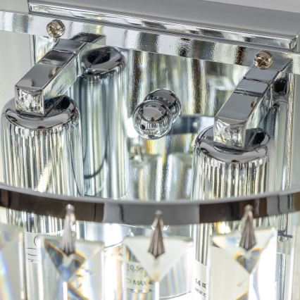 Brilagi - LED Кристален аплик MOZART 2xE14/40W/230V лъскав хром