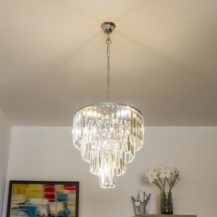 Brilagi - LED Кристален пендел MOZART 5xE14/40W/230V лъскав хром