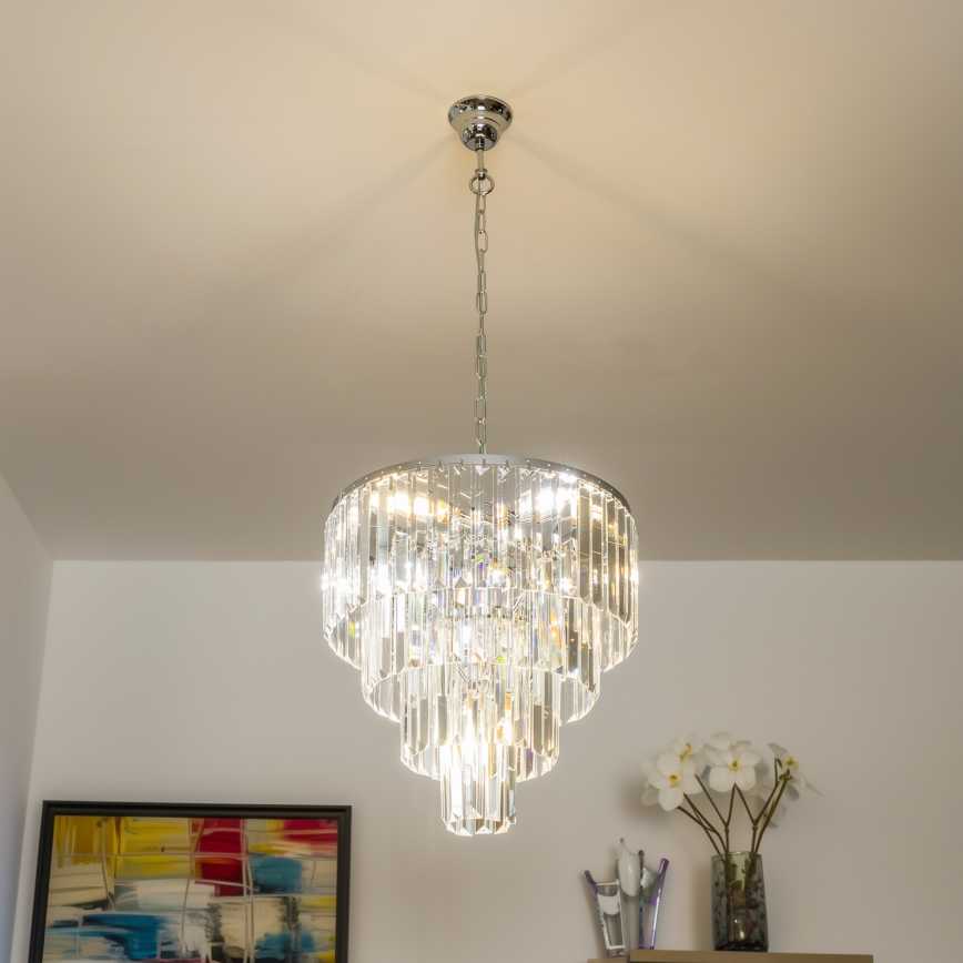Brilagi - LED Кристален пендел MOZART 5xE14/40W/230V лъскав хром