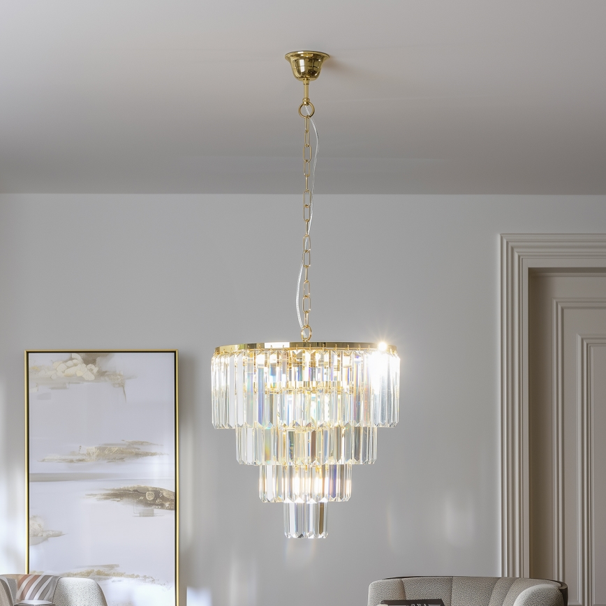 Brilagi - LED Кристален пендел MOZART 5xE14/40W/230V златист